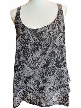 NY&C black and white floral tunic size large